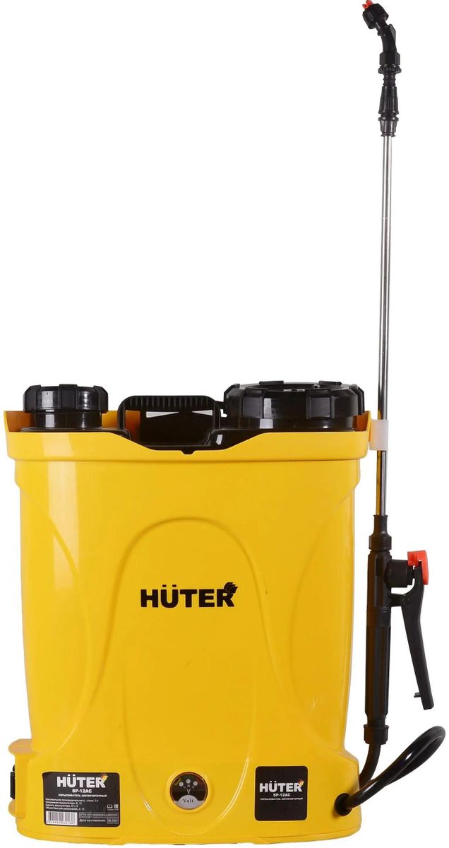 Опрыскиватель Huter SP-12AC, аккумуляторный, ранцевый, 12л, желтый/черный [70/13/28]